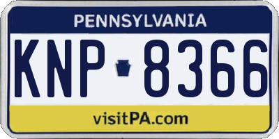 PA license plate KNP8366