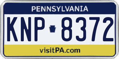 PA license plate KNP8372