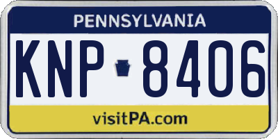PA license plate KNP8406