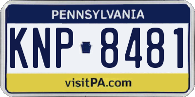 PA license plate KNP8481
