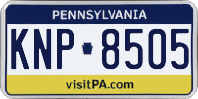 PA license plate KNP8505