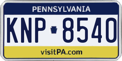 PA license plate KNP8540