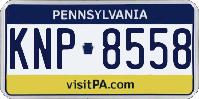 PA license plate KNP8558