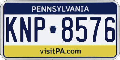 PA license plate KNP8576