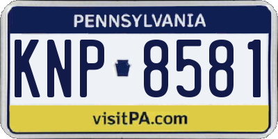 PA license plate KNP8581