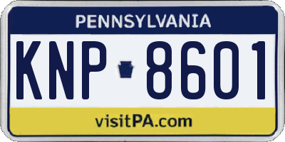 PA license plate KNP8601