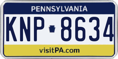 PA license plate KNP8634
