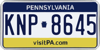 PA license plate KNP8645