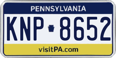 PA license plate KNP8652