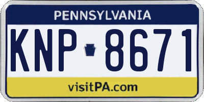 PA license plate KNP8671