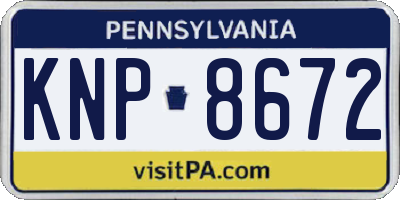 PA license plate KNP8672