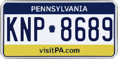 PA license plate KNP8689