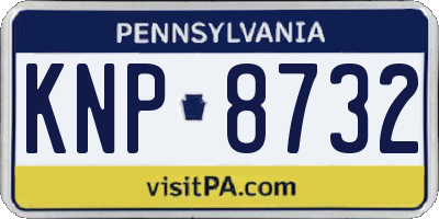 PA license plate KNP8732