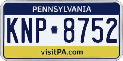 PA license plate KNP8752