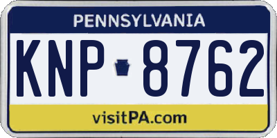 PA license plate KNP8762