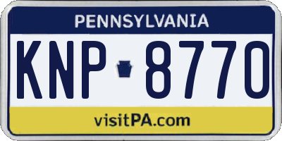 PA license plate KNP8770