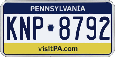 PA license plate KNP8792