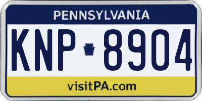 PA license plate KNP8904