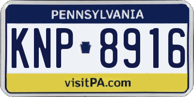 PA license plate KNP8916