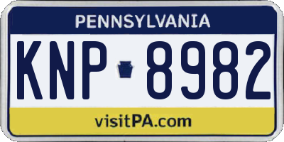 PA license plate KNP8982
