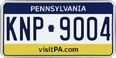 PA license plate KNP9004