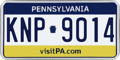 PA license plate KNP9014