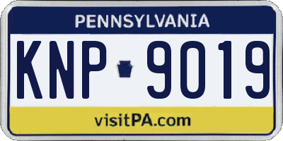 PA license plate KNP9019