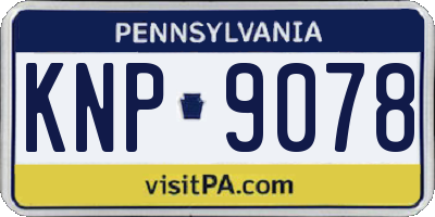 PA license plate KNP9078