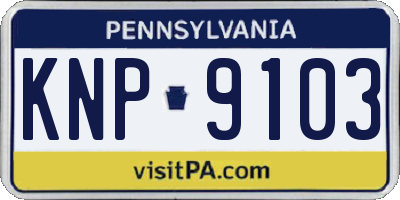 PA license plate KNP9103