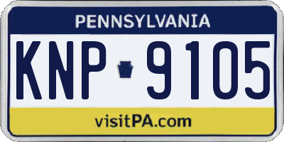 PA license plate KNP9105