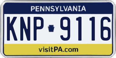 PA license plate KNP9116