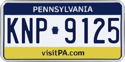 PA license plate KNP9125