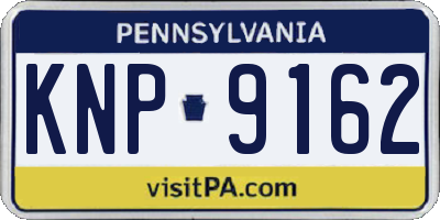 PA license plate KNP9162