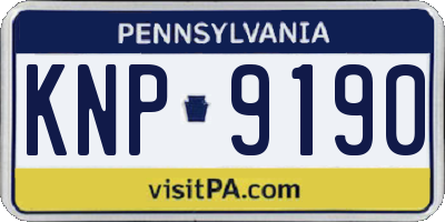 PA license plate KNP9190