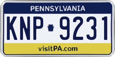 PA license plate KNP9231