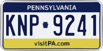 PA license plate KNP9241