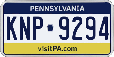 PA license plate KNP9294