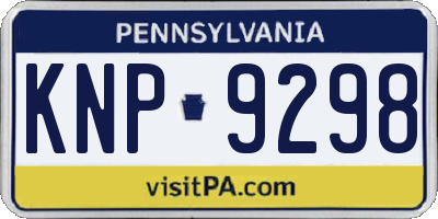PA license plate KNP9298