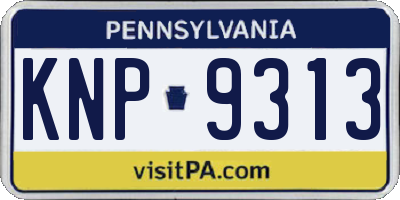 PA license plate KNP9313