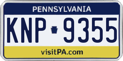 PA license plate KNP9355
