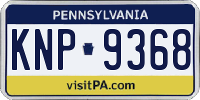 PA license plate KNP9368