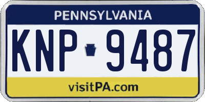PA license plate KNP9487