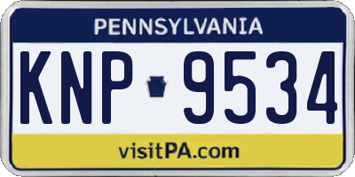PA license plate KNP9534