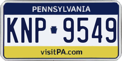 PA license plate KNP9549