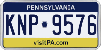 PA license plate KNP9576
