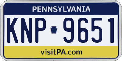 PA license plate KNP9651