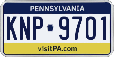 PA license plate KNP9701