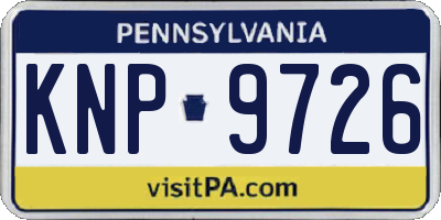 PA license plate KNP9726