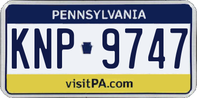 PA license plate KNP9747