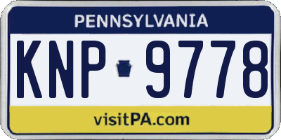 PA license plate KNP9778